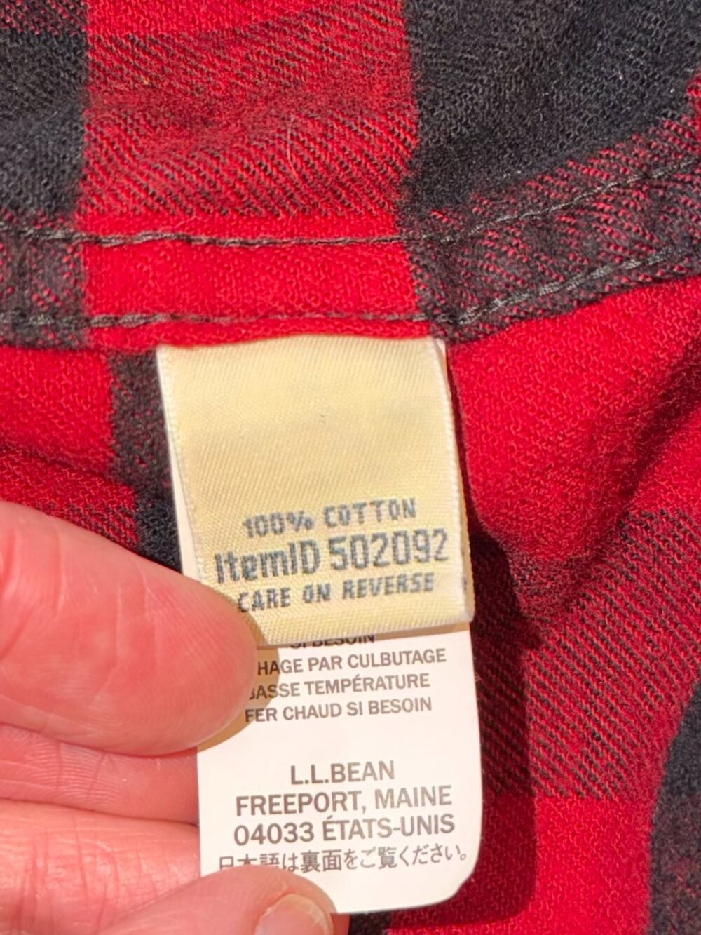 L.L. Bean Women's Red Buffalo Plaid Hooded Zip Shacket Jacket Size M - Picture 9 of 11